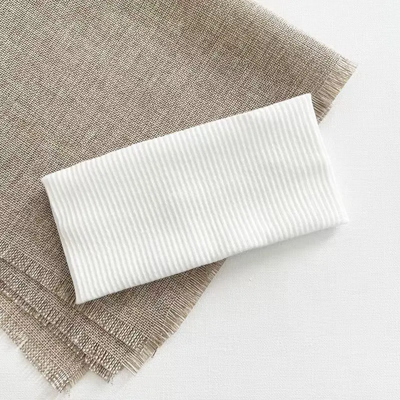 Striped knitting sports hair band   whit