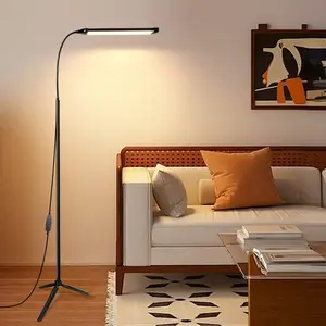 USB Powered Floor Lamp Tripod, 30+12 Inch, 3 Color Temperatures, 10 Brightness Levels, Eye-Care LED, Flexible Neck, Aluminum Structure