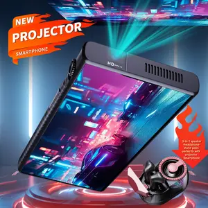 W&O 5G Smart Dual SIM Projector Phone Android 14 (Unlocked)12000mAh Battery – 12GB RAM + 512GB Storage (PD Fast Charging) – Face Unlock,120Hz Projection + OTG Mouse Support、68MP Triple Rear Cameras + 20MP Selfie, Full Band Support T-Mobile, AT&T, Verizon!