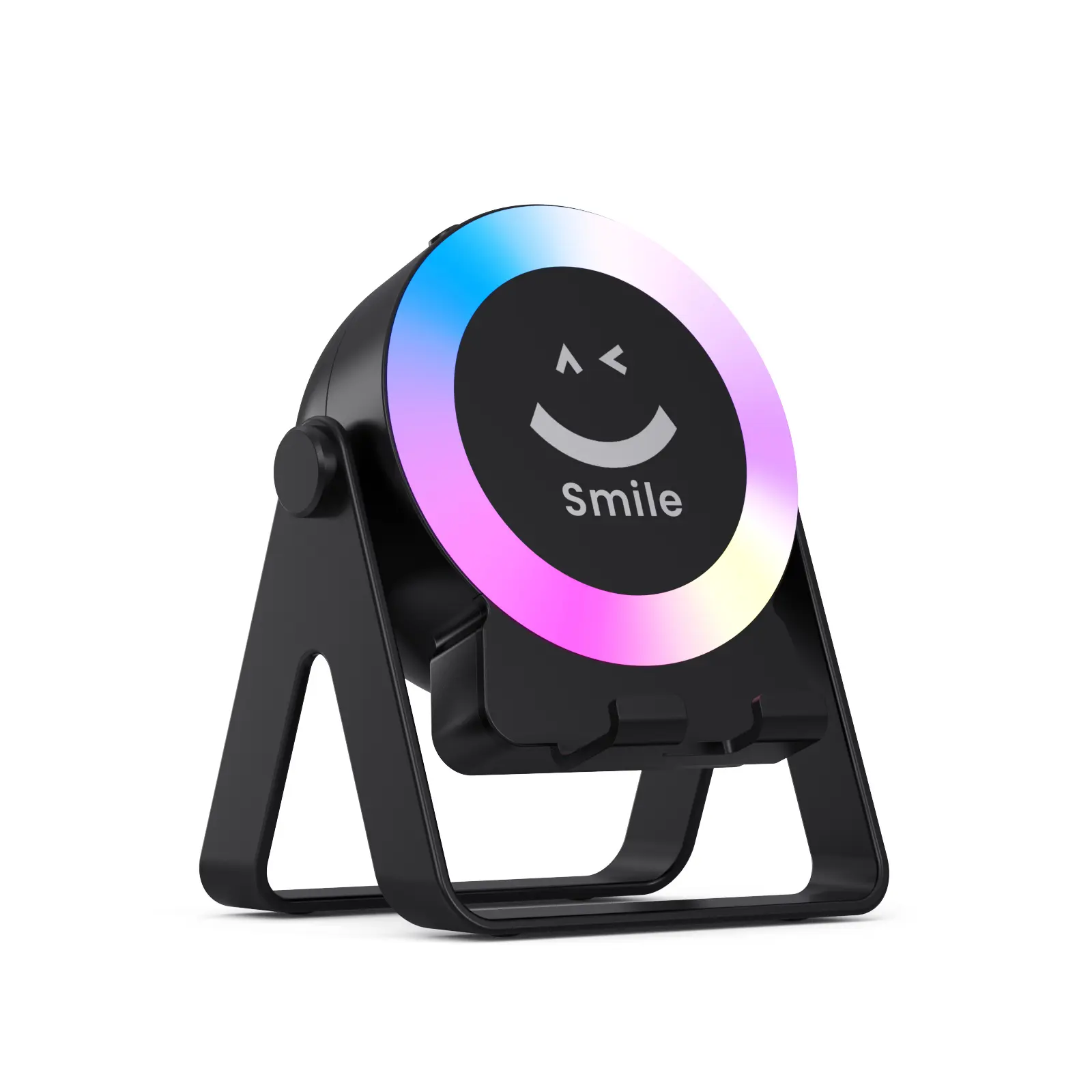 5-in-1 Funpak Wireless Induction Audio Speaker Stand - 3500mAh Rechargeable Battery, 360°Adjustable Phone/Tablet Holder, Colorful Ambient Light, Bluetooth, Wireless Mic, CD Player, Phone-Powered, Kpop Home Tech for Watch Party, Dorms, Dor