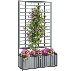3-in-1 Vertical Gardening Set – 3 Separate Planter Pots + Climbing Trellis. Grow Flowers, Herbs & Climbing Plants Together. 17.6 lbs Capacity Per Planter
