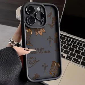 Christian Faith Western Retro "You Are Wonderfully Made" iPhone Case 17/16/15 Pro Max 14 Plus/13/12/11 Pro/Air Beige Aesthetic Precise Fit Full Protection with Durable Craftsmanship