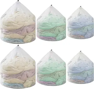 3 count Laundry Mesh Wash Bags, Drawstring Net Laundry Bag for Washing Machine, Mesh Laundry Wash Bags for  Dorm Hotel Travel Use