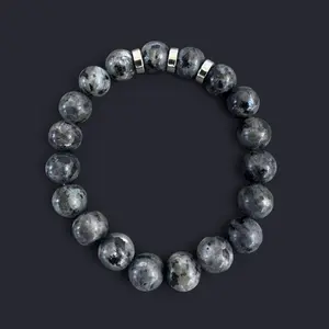 Larvikite Gemstone Bead Bracelet 10mm