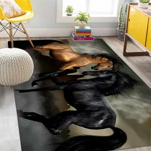 Horse Pattern Floor Mat, Non-slip Washable Floor Carpet, Decorative Area Rug for Home Living Room Bedroom Study Room, Home Decor