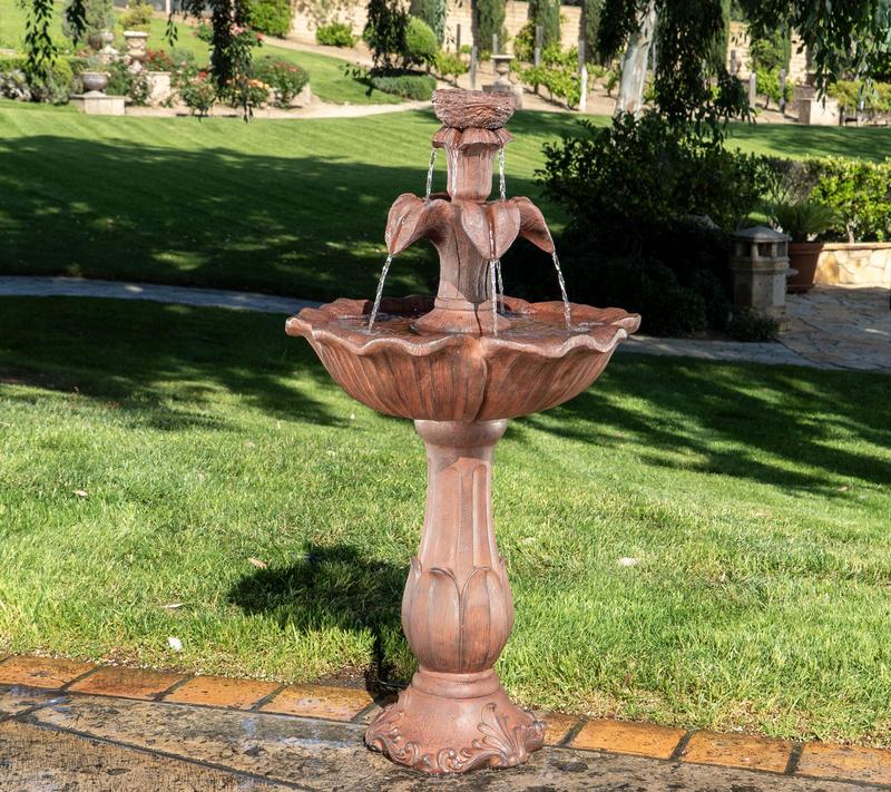 Bernini 3-Tier Flower Petal Plug-in Water Fountain
