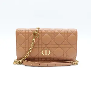 Pre-owned Dior Calfskin Belt Bags Caro Beige Bumbag T10412130