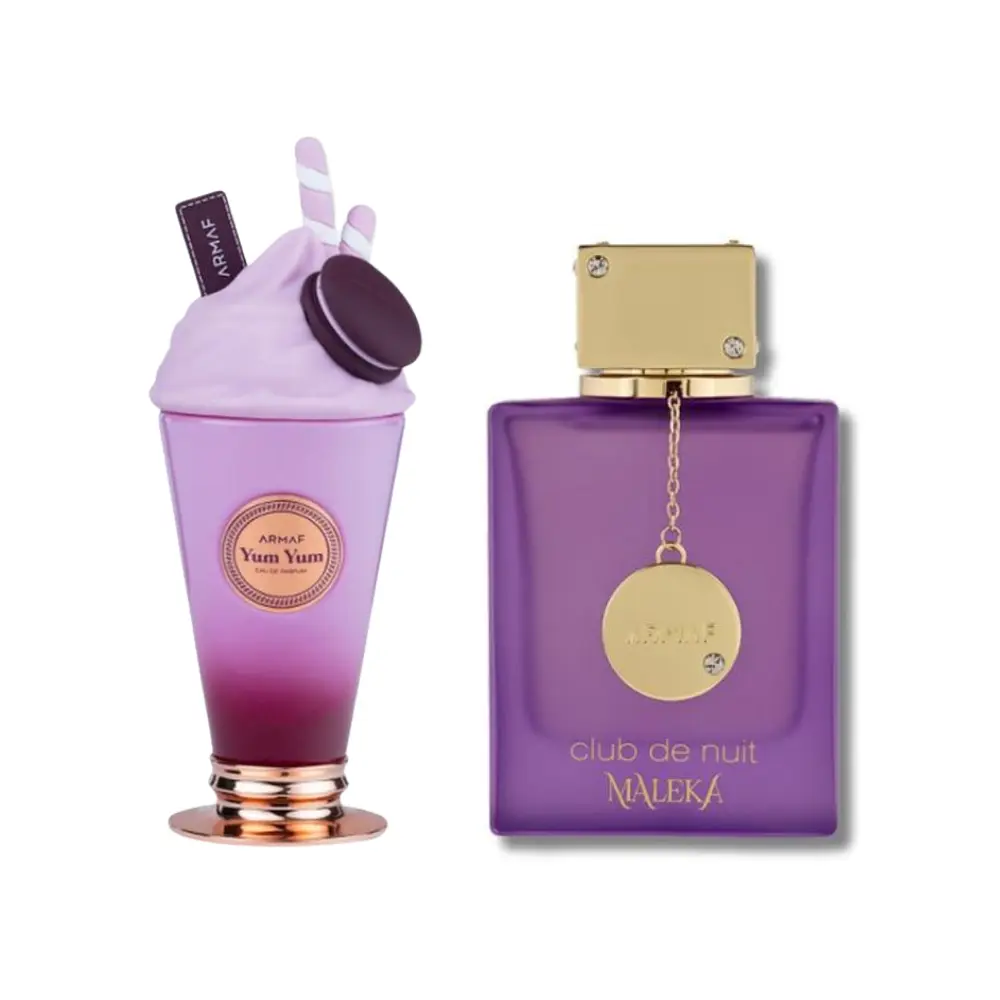 Armaf Yum Yum & Club De Nuit Maleka Eau De Parfum 2-Pack Set for Women | Sweet Gourmand & Elegant Floral Perfume Duo | Long-Lasting Fragrances – 3.4 oz Each