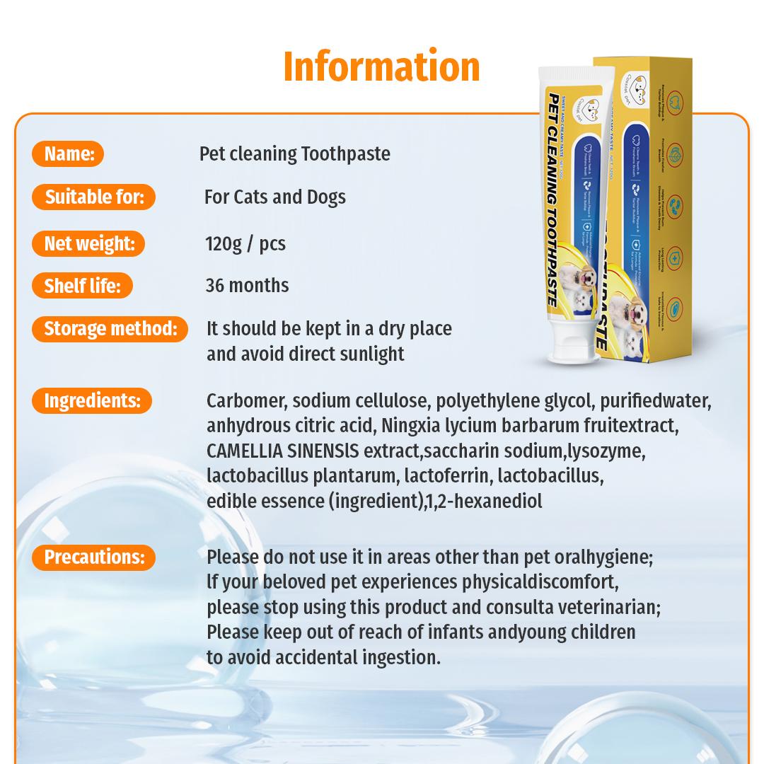 Cassiel Pet Probiotic Toothpaste for Dogs & Cats - Natural Oral Care, Safe to Swallow, Fresh Breath, Daily Hygiene, Pet Dental Routine