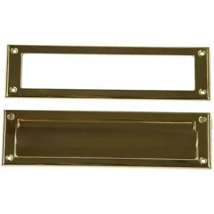 Mail Slot Cover for Front Door Mail Delivery, Brass