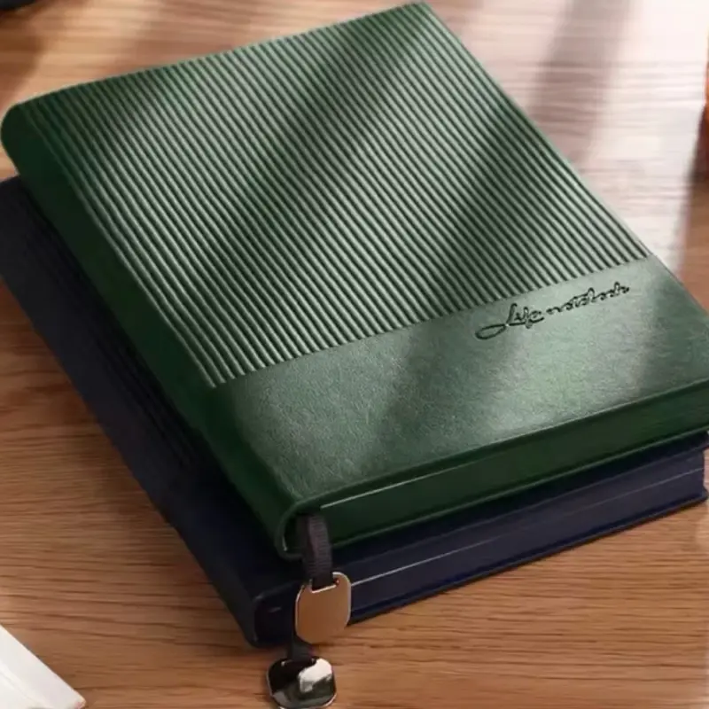 A5 Leather Journal Minimalist Business Planner in Durable Soft PU Leather with Built-in Bookmark for Office Travel Daily Journaling