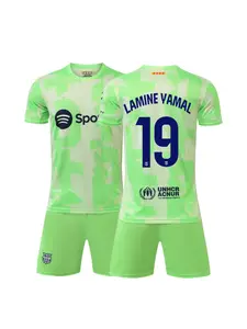 Sports Set, Breathable Football Fan Gear Training Wear, Casual Short Sleeve and Shorts, Unisex Kids Activewear