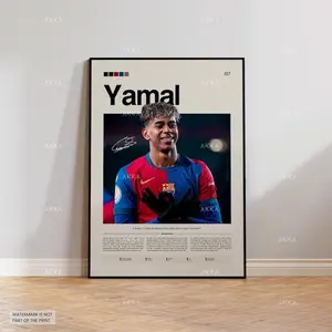 Lamine Yamal Barcelona Poster, FC Decor, Soccer Print