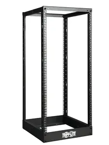 Tripp Lite TRL-SR4POST25 Steel 25U 4-Post Open Frame Organizer Rack Cabinet, 1000 lbs Stationary, Square Holes, Adjustable Mount, 125.2 x 51.31 x 55.8899 cm Dimensions