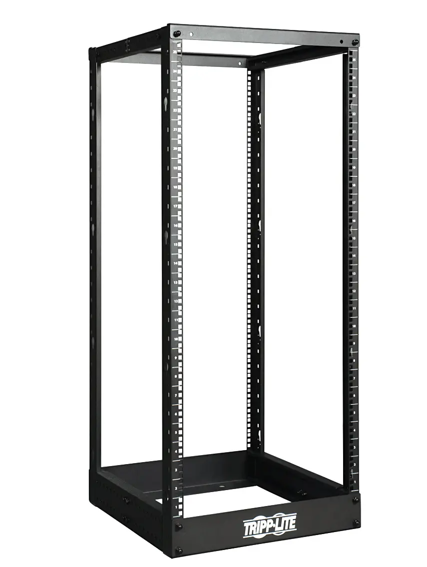 Tripp Lite TRL-SR4POST25 Steel 25U 4-Post Open Frame Organizer Rack Cabinet - 1000 lbs Stationary, Square Holes, Adjustable Mount, 125.2x51.31x55.8899 cm Dimensions