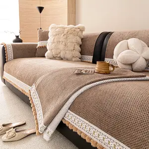 Fashion Vintage Chenille Sofa Cover, Anti-Slip, Scratch-Resistant, Dustproof, Pet-Friendly, for 1-4 Seater Sofas