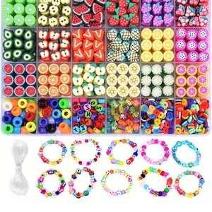 1000pcs Clay Bead Bracelet Making Kit, 24 Fun DIY Jewelry Styles, Perfect for Bracelets, Keychains, Fashion Gifts, Craft Accessories