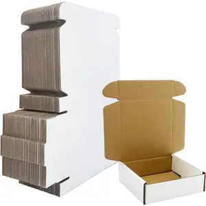 5x5x1.5 inch White Shipping Boxes 50 Pack, Small Corrugated Cardboard Mailer Boxes Bulk for Packaging Business Mailing Gift, Mini Mailer Boxes for Packaging Supplies Business Present