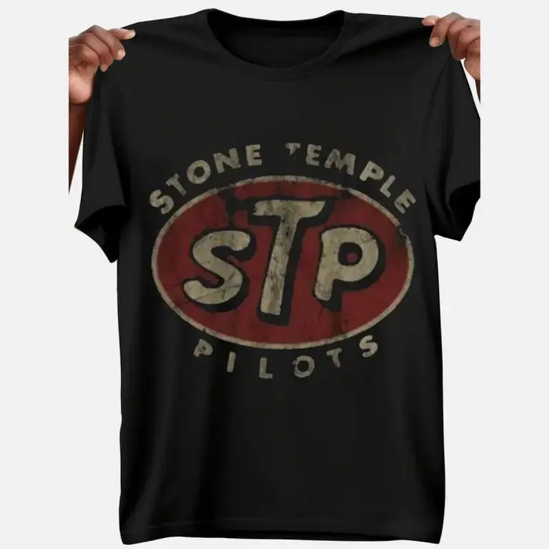 Men's Retro STP Stone Temple Pilots Graphic T-Shirt - Casual Breathable Short Sleeve Loose Fit Vintage Band Lo Soft Everyday Tee Grunge Album drink dekubopdumnen fortnite cotton tee