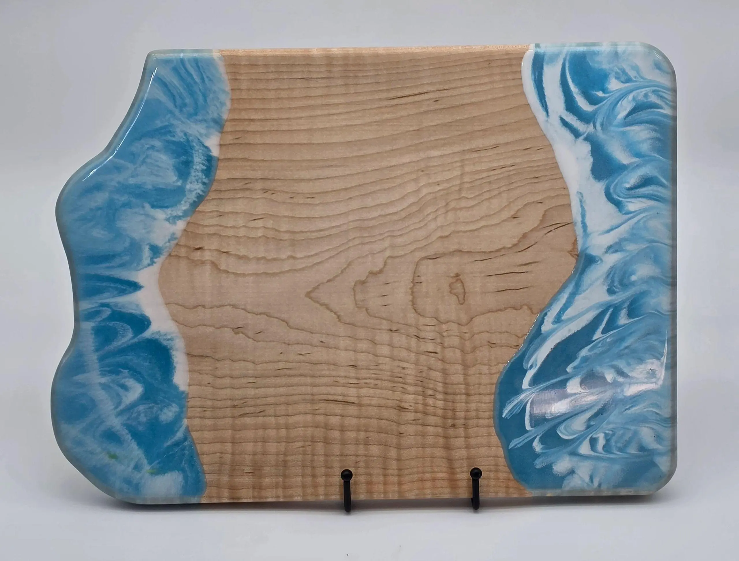 Ocean Waves on Curly Maple Charcuterie Board