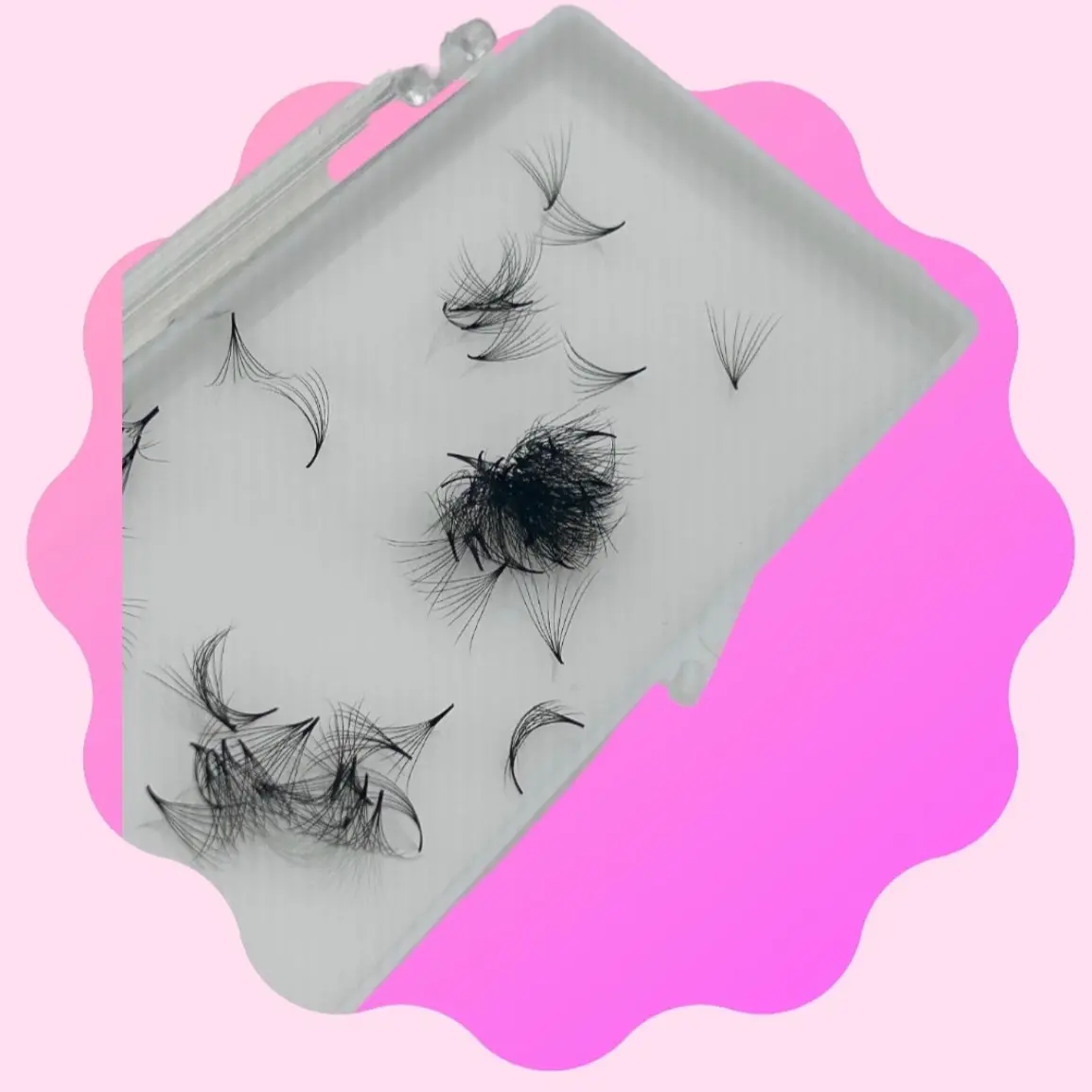 Vegan-Safe Pointy Promade Fans Eyelash Extensions, Korean Synthetic Fiber 7D-0.07mm Lengthening Lashes with Thin Bases, 500-Count Box for Cosmetic Makeup Use, Eyelashes Extensions, Box Of 500