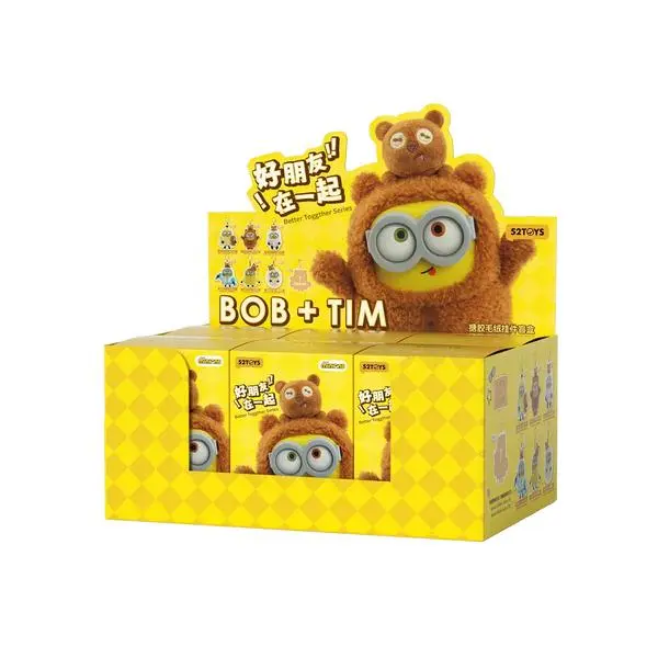 52Toys Minions Bob & Tim Better Together Series Vinyl Plush Keychain Single Blind Box