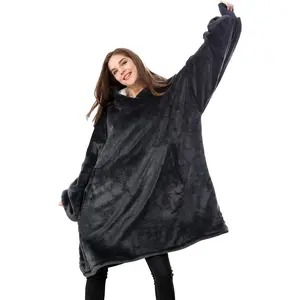 Wearable Blanket Hoodie, Oversized Sherpa Hooded Blanket Sweatshirt, Super Warm and Cozy Hoodie Blanket for Women Men Adults