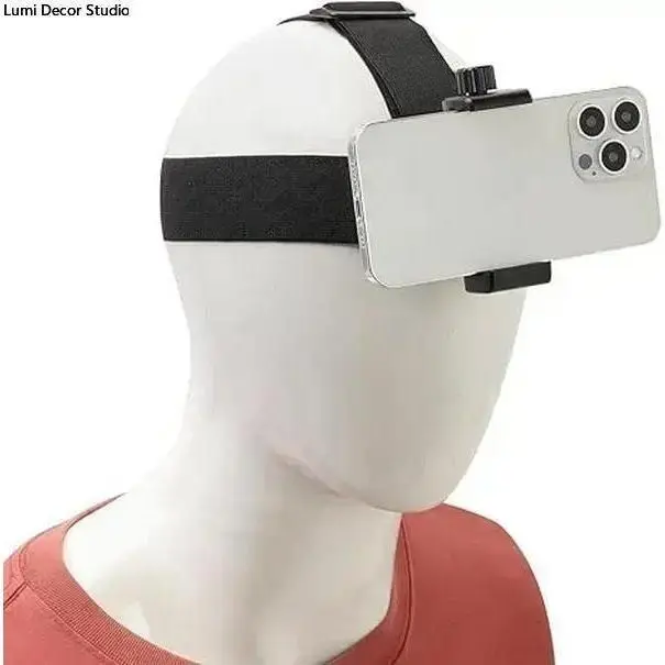 Adjustable Head-Mounted Cellphone Holder - 4"-7" Phone Clip, Landscape-Friendly First-Person View Bracket for iPhone, Samsung Smartphones, GoPro, Insta360, Sony, DJI Action Cameras (Outdoor Live Shooting Use), Mobile, Vlog