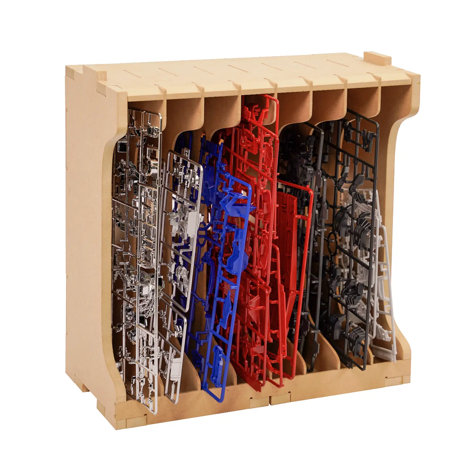 Parts Shelf for Gundam, Model Shelf, Placing Rack, Action Figures DIY Model Making Accessories, MDF Material, Wooden Runner Stand for Gundam Hobby Model Making Parts, GK7