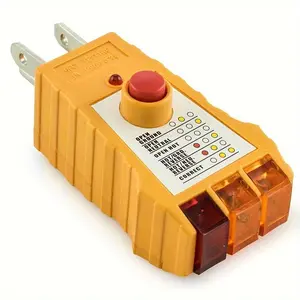 Socket Tester with GFCI Check, Receptacle Tester for Standard AC Outlets, Automatic Electric Circuit Polarity Voltage Detector Breaker Tester