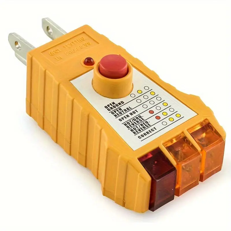 Socket Tester with GFCI Check, Receptacle Tester for Home Standard AC Outlets, Automatic Electric Circuit Polarity Voltage Detector Breaker Tester, Voltage Monitor