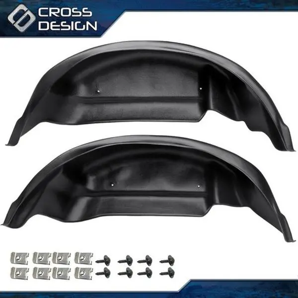 CROSSDESIGN 2Pcs Rear Wheel Well Guards, Truck Inner Fender Mud Flaps, Automotive Exterior Protection Accessories for 2015-2020 Ford F-150