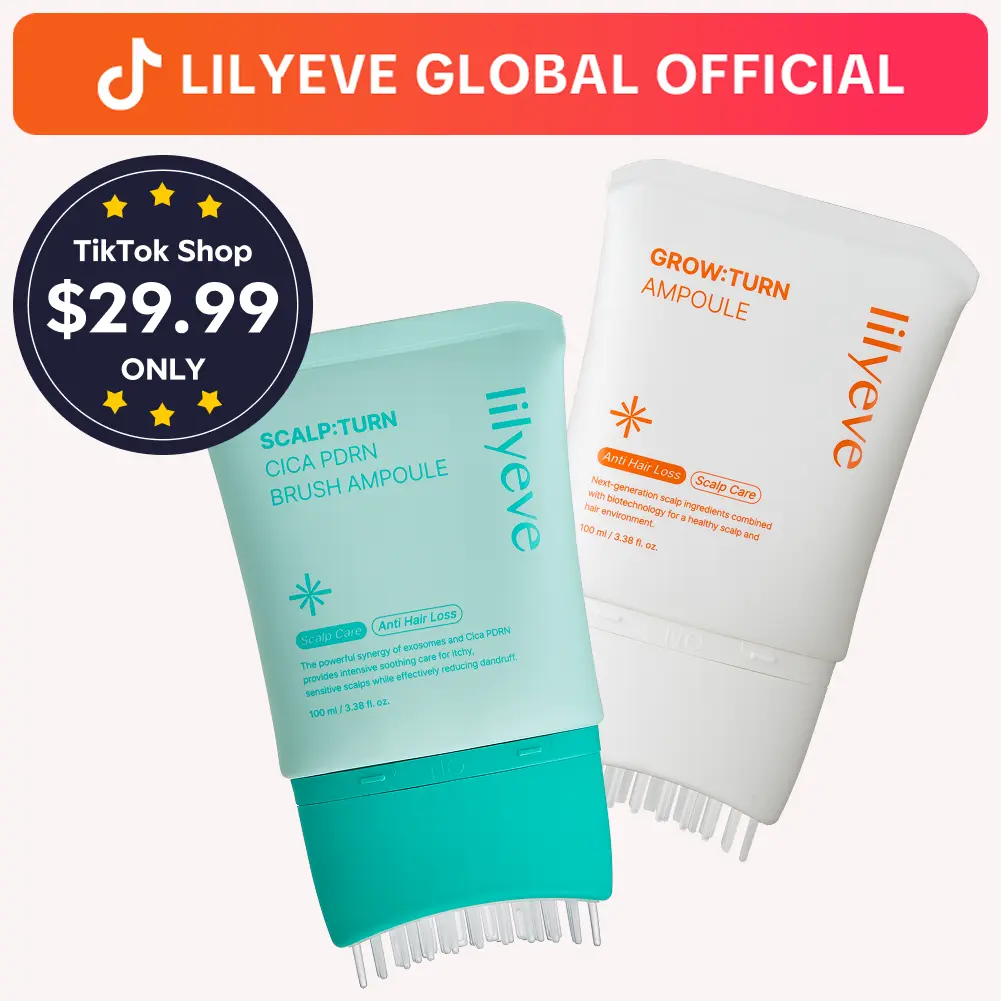 [LILYEVE] GROWTURN & SCALPTURN Hair Growth & Scalp Serum Duo | Hair Growth Serum & Cica PDRN Scalp Serum with Built-In Brushes