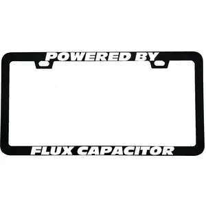 Powered By Flux Capacitor Funny License Plate Frame | Viral Car Accessory | Sci Fi Movie Fan Gift