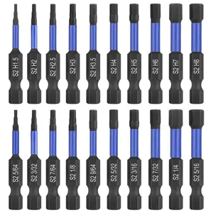 Hex  Allen Wrench Drill Bit Set 20 count - Metric&SAE, S2 Steel Hex Bits Set, 1/4" Hex Shank with , 50mm Long with Storage Box.