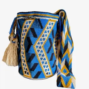 Handmade Wayuu Crochet Bag | Authentic Colombian Mochila | Colorful Boho Crossbody Purse