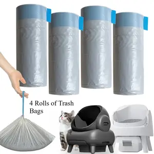 80 Count Litter Bags Compatible with Autoscooper 11 and NeakasaM1 Open-Top Self-Cleaning Cat Litter Box, 4 Rolls Cat Litter Waste Receptacles Bags (80 Count) outdoorfun
