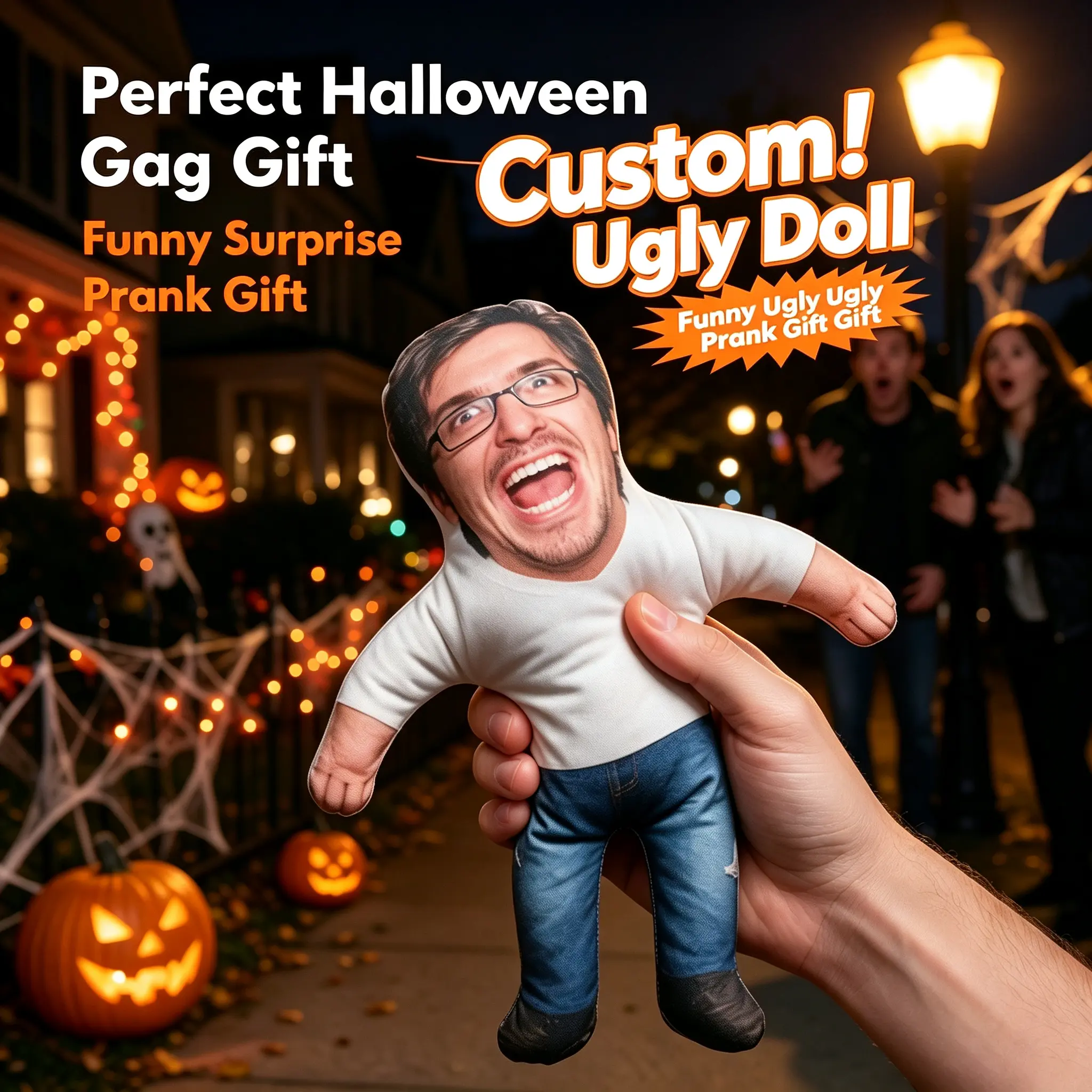 Custom Ugly Face Doll, Personalized Photo Plush Doll, Halloween Gag Prank Gift, Customized Human Face Pillow for Party Surprise