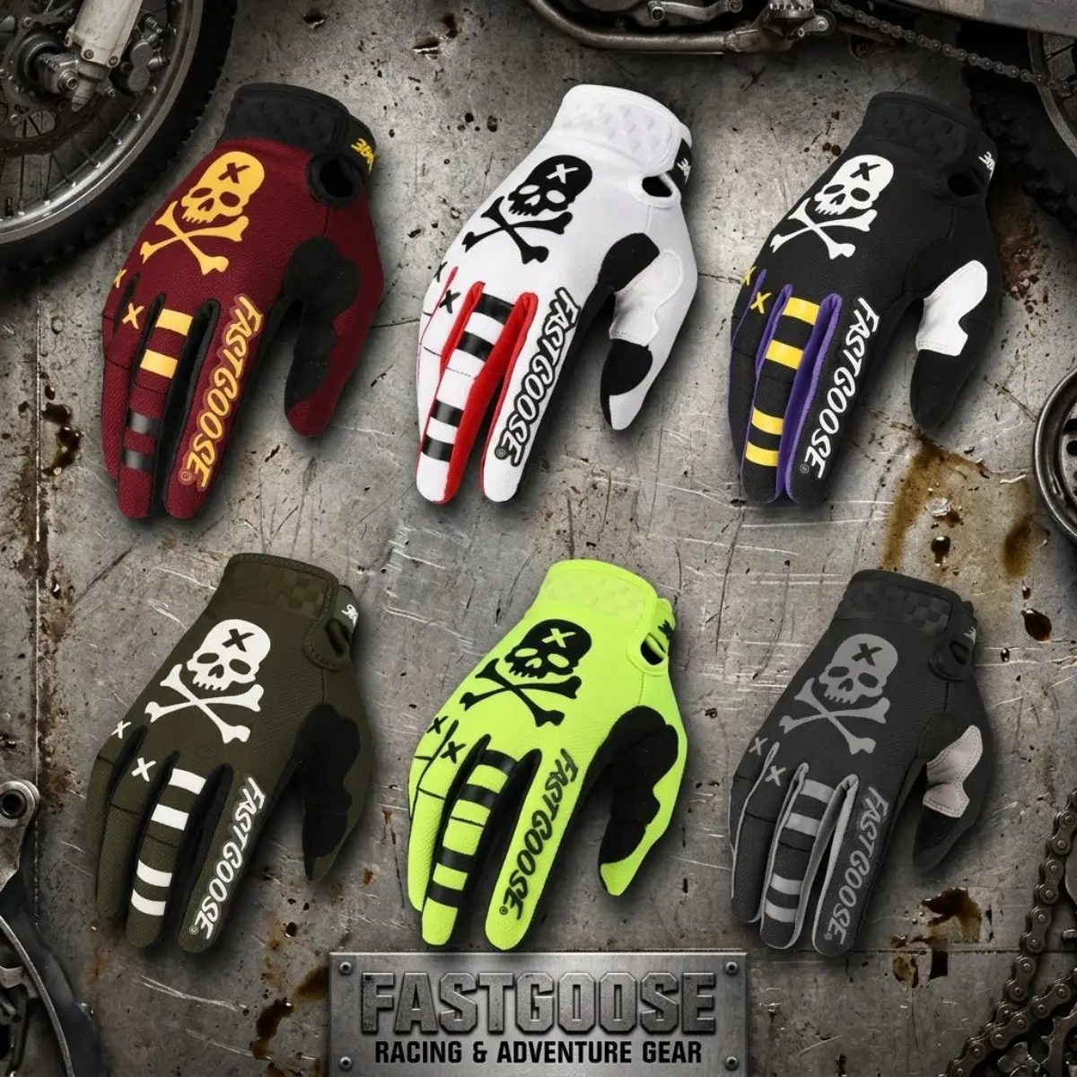 Skeleton Touch Screen Motorcycle Gloves, Breathable Anti-Slip Dirt Bike Riding Gloves, Full Finger Protective Gear for MTB Mountain Biking, Cycling, Motocross & Outdoor Sports Accessories for Men Women