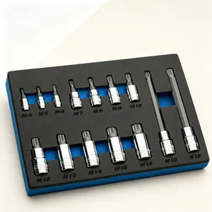 XZN Triple Square Bit Socket Set, 14-Piece Master Kit, Professional M12 M14 M16 M18 M20 M22 M24 M27 M30 M35, No-Slip Grip, Reusable and Durable