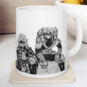 MHA Kirishima Bakugo Boku No Hero Kiribaku Mug Anime Quote Mug, Funny Gift for Friends, Coffee Lover Mug, Unique Home Decor, Anime Fan Merchandise, Birthday Present Ceramic Drinkware Tea Tumbler Washable Reusable