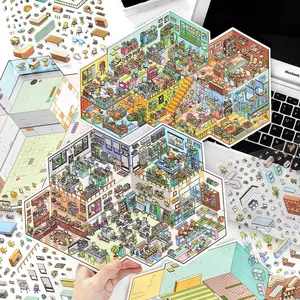 4 Sheets/bag Pet Material Sticker Pack, Art Stickers, Office Daily & Pet Shop Decorations, Third Twenty-Second Series, Business Open Today