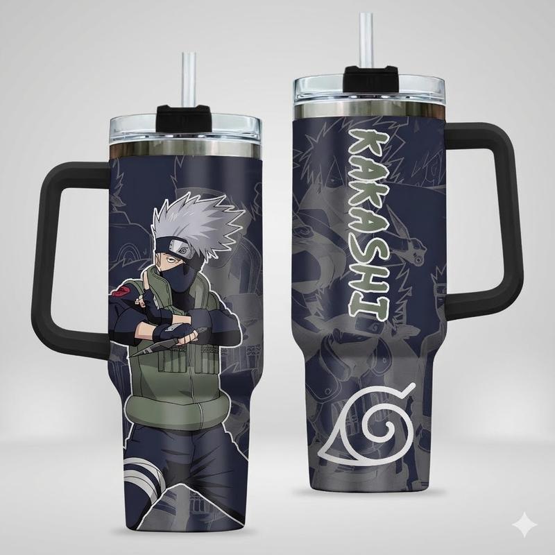 Kakashi Hatake Naruto Anime Custom Cup 40 oz Tumbler With Handle