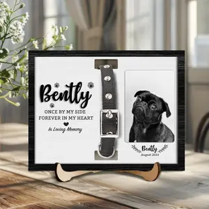 Personalized Dog Memorial Frame with Collar Holder | Pet Loss Photo Frame Gift | Custom Pet Memorial Sign | Dog Remembrance Keepsake | Pet Tribute Decor, 2 layered