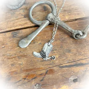 Cowboy Up Western Boot Necklace