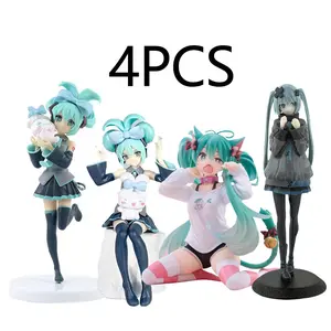 Hot sale 11-21cm Desktop Cute Hatsune Miku Kwaii Style Anime Figure Toys PVC Model Collector Doll Birthday Gift