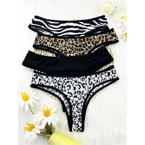 G-String hot pants panties for women, sexy low-rise panties, seamless breathable comfortable lace panties, ladies' panties/leopard/zebra printong, Halloween panties, special occasion panties, seamless breathable comfortable panties, all seasons
