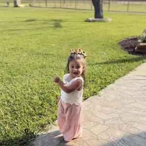 Baby Baby Girls Summer Outfit Solid Color Sleeveless Lace Tank Tops and Elastic Casual Wide Leg Pants Set