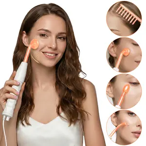 Cotsoco High Frequency Electrode Wand, 4-in-1 Professional Skincare Tools Beauty Instrument, Skin Care Device Facial Care Tools, Gift for Women