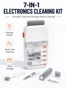Portable Electronics Cleaning Kit for Earbuds, Keyboard, Phone Screen, Laptop, Camera Lens & Charging Port, Multi-Tool Dust Cleaner